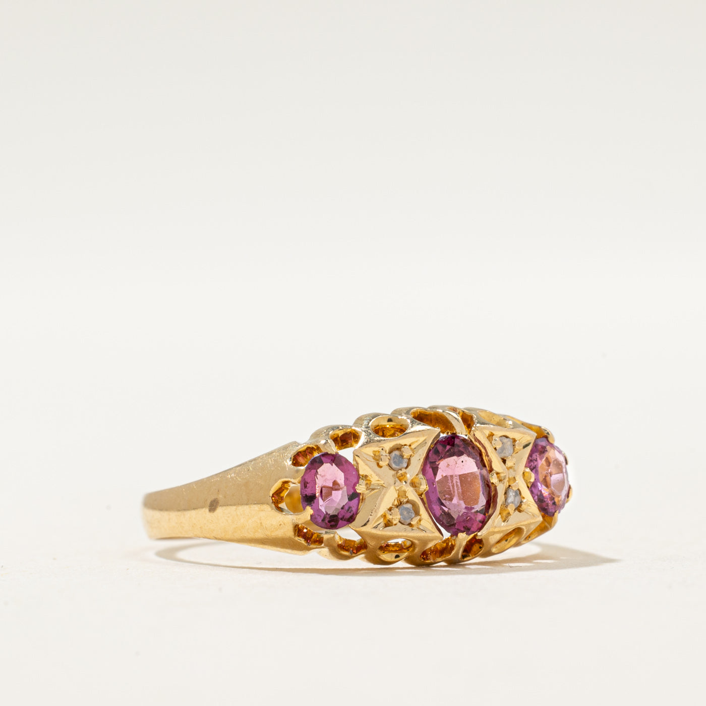 1912 Chester Garnet & Diamond Antique Ring | 0.50ctw, 0.02ctw | SZ 7.25