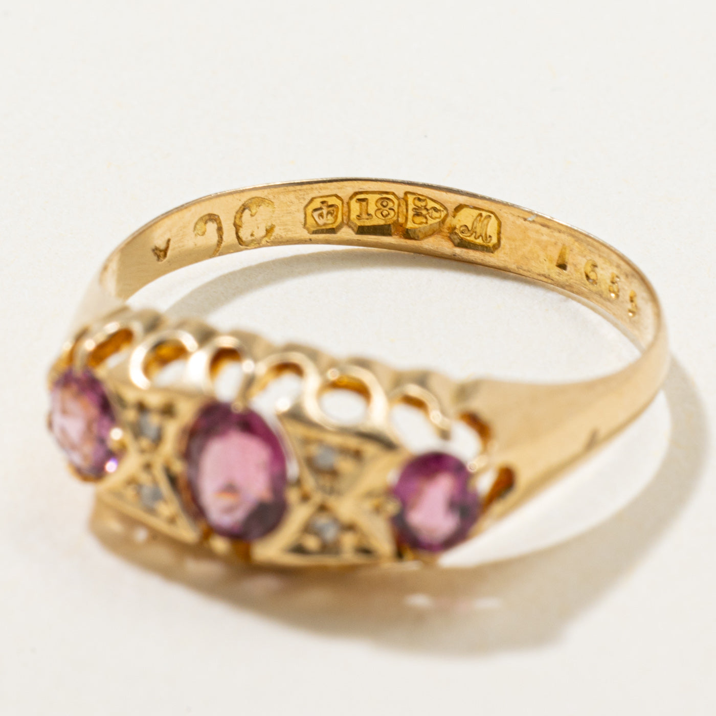 1912 Chester Garnet & Diamond Antique Ring | 0.50ctw, 0.02ctw | SZ 7.25