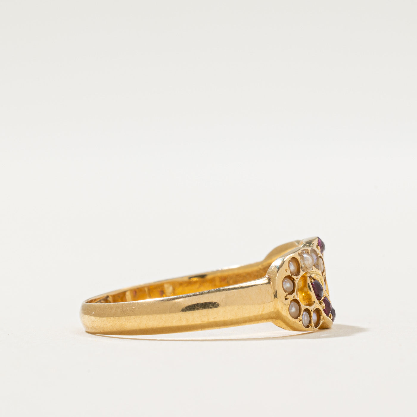 Ruby & Seed Pearl Knot Ring | 0.09ctw | SZ 7