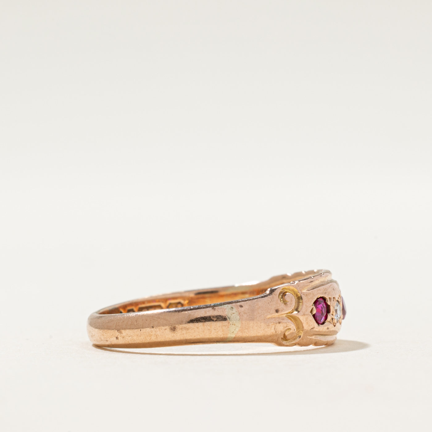 1913 Chester Ruby & Diamond Ring | 0.015ctw, 0.01ctw | SZ 7