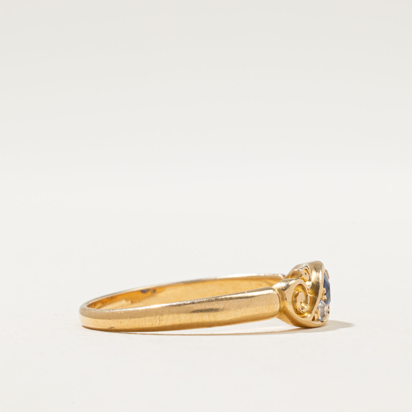 1900 Antique Birmingham Sapphire & Diamond Ring | 0.20ct, 0.036ctw | SZ 8.5
