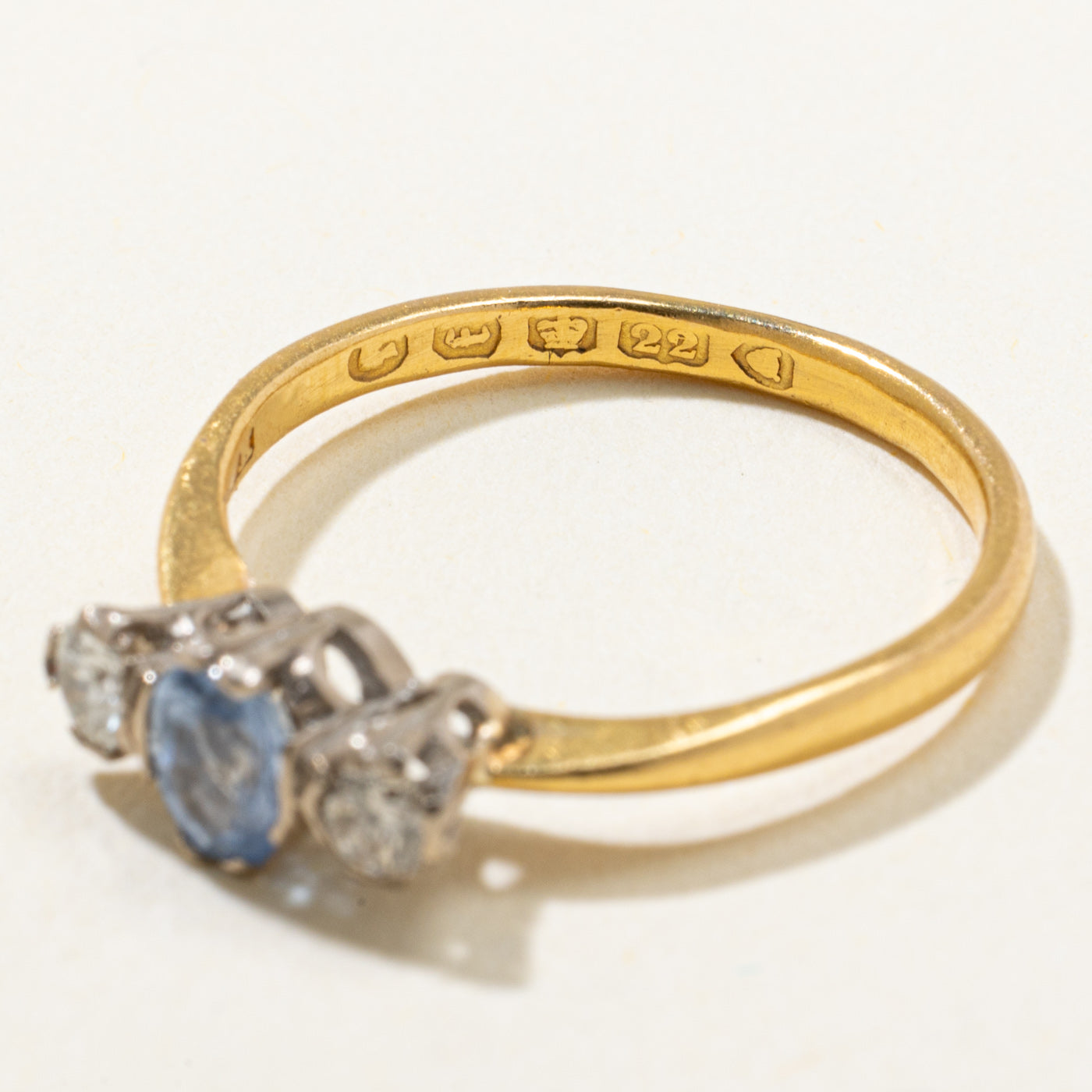 1861 Victorian London Sapphire & Diamond Ring | 0.46ct, 0.17ctw | SZ 7.25