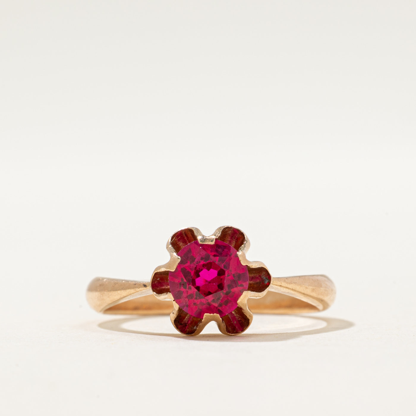 1978 Soviet Hallmarked Armenian Synthetic Ruby Ring | 1.10ct | SZ 6.5