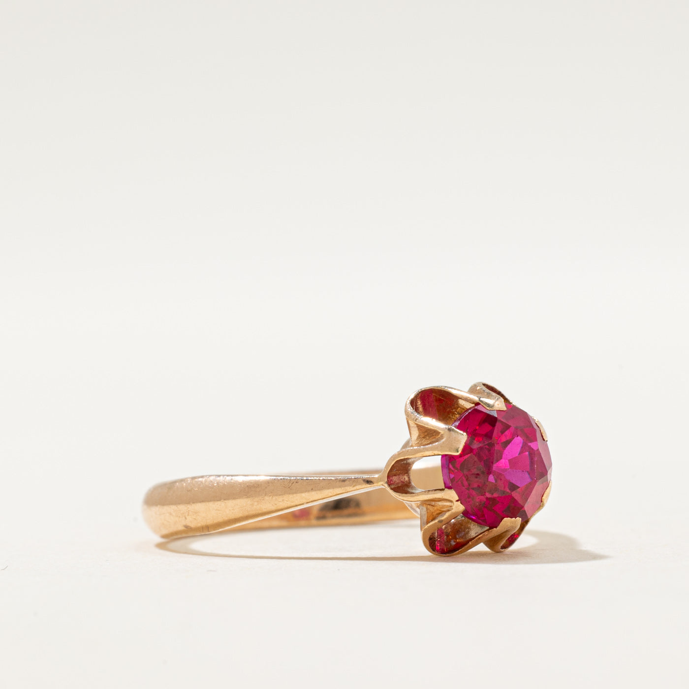 1978 Soviet Hallmarked Armenian Synthetic Ruby Ring | 1.10ct | SZ 6.5