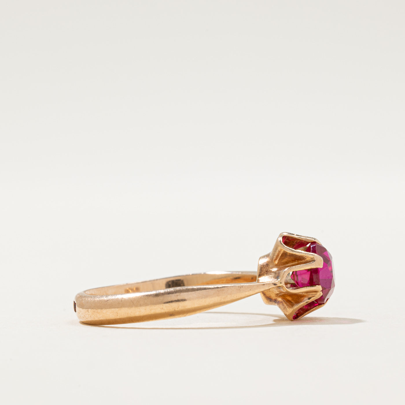 1978 Soviet Hallmarked Armenian Synthetic Ruby Ring | 1.10ct | SZ 6.5