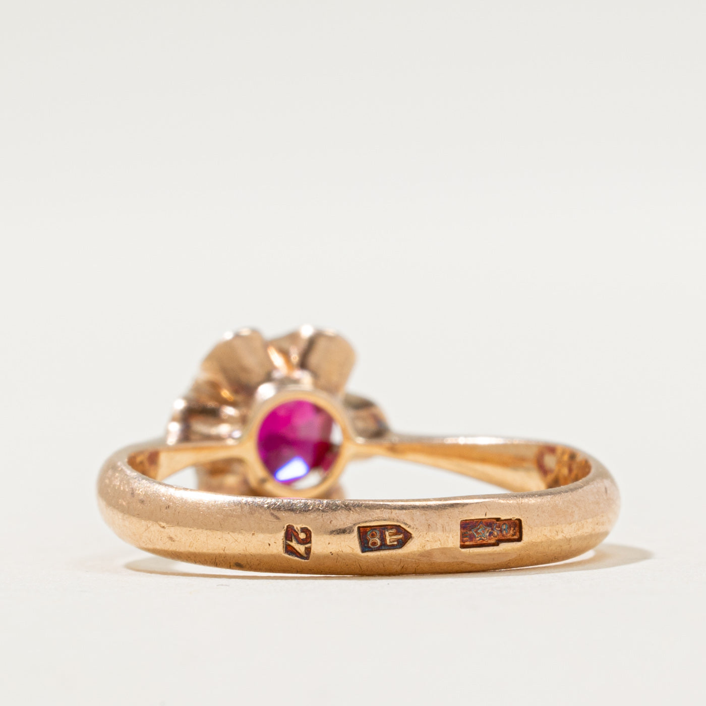 1978 Soviet Hallmarked Armenian Synthetic Ruby Ring | 1.10ct | SZ 6.5