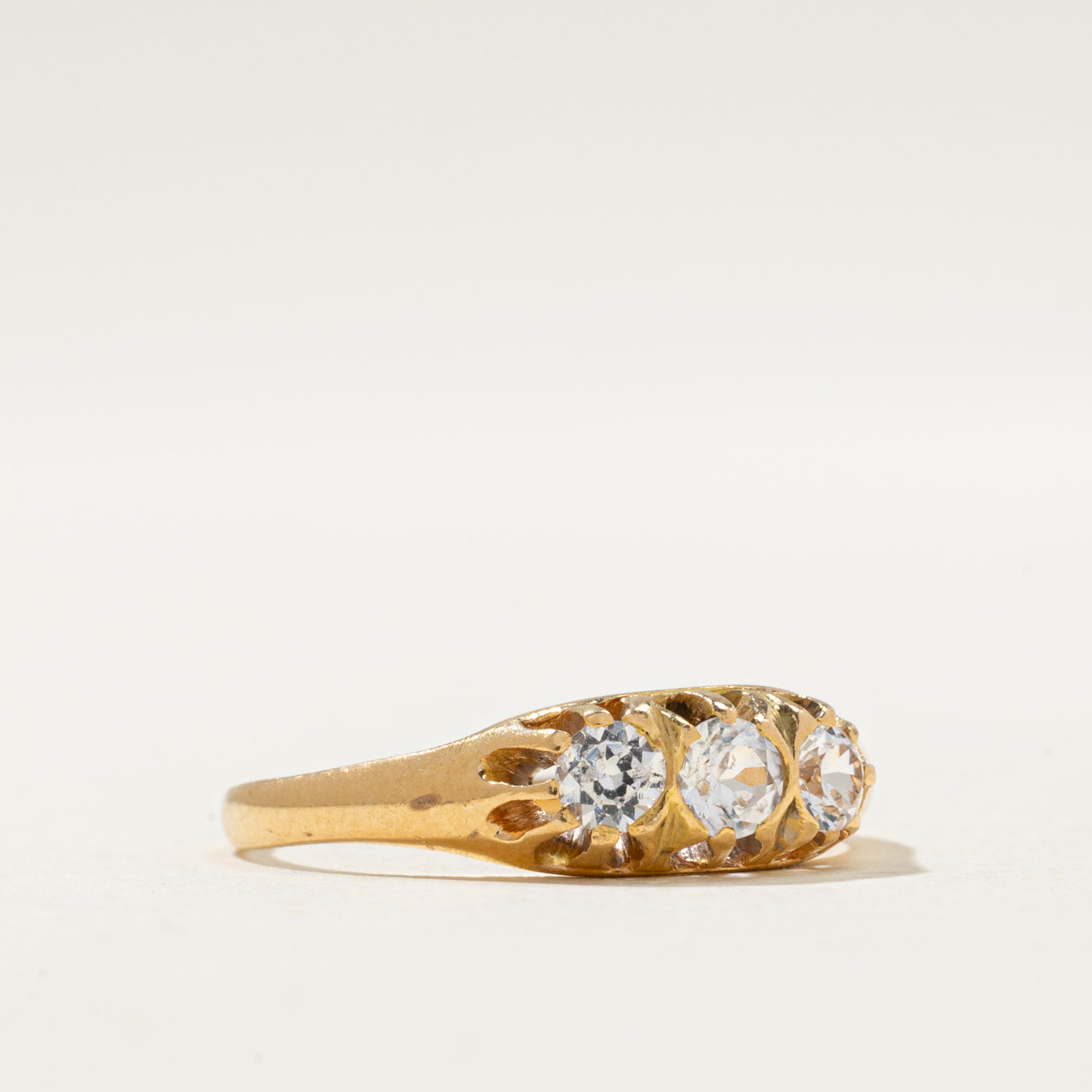 Swedish Three Stone Synthetic Spinel Ring | 0.50ctw | SZ 7.5