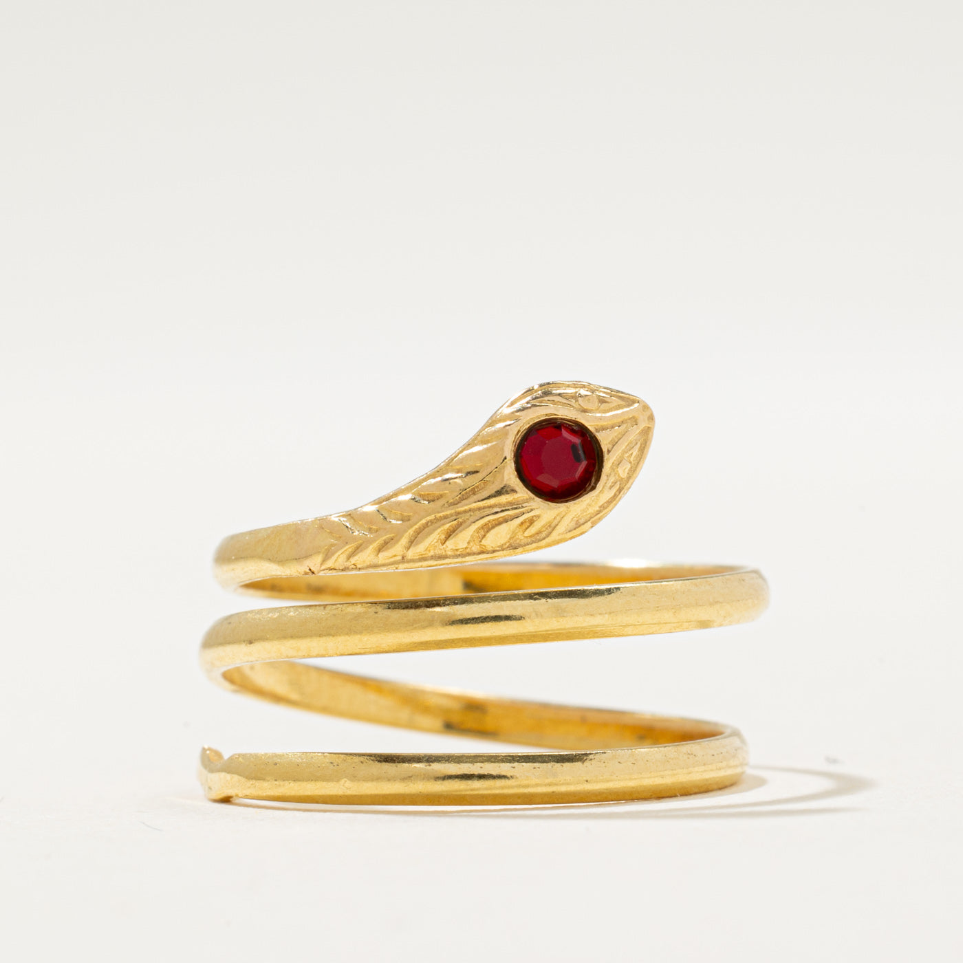 Italian Garnet Snake Ring | 0.14ct | SZ 6.75