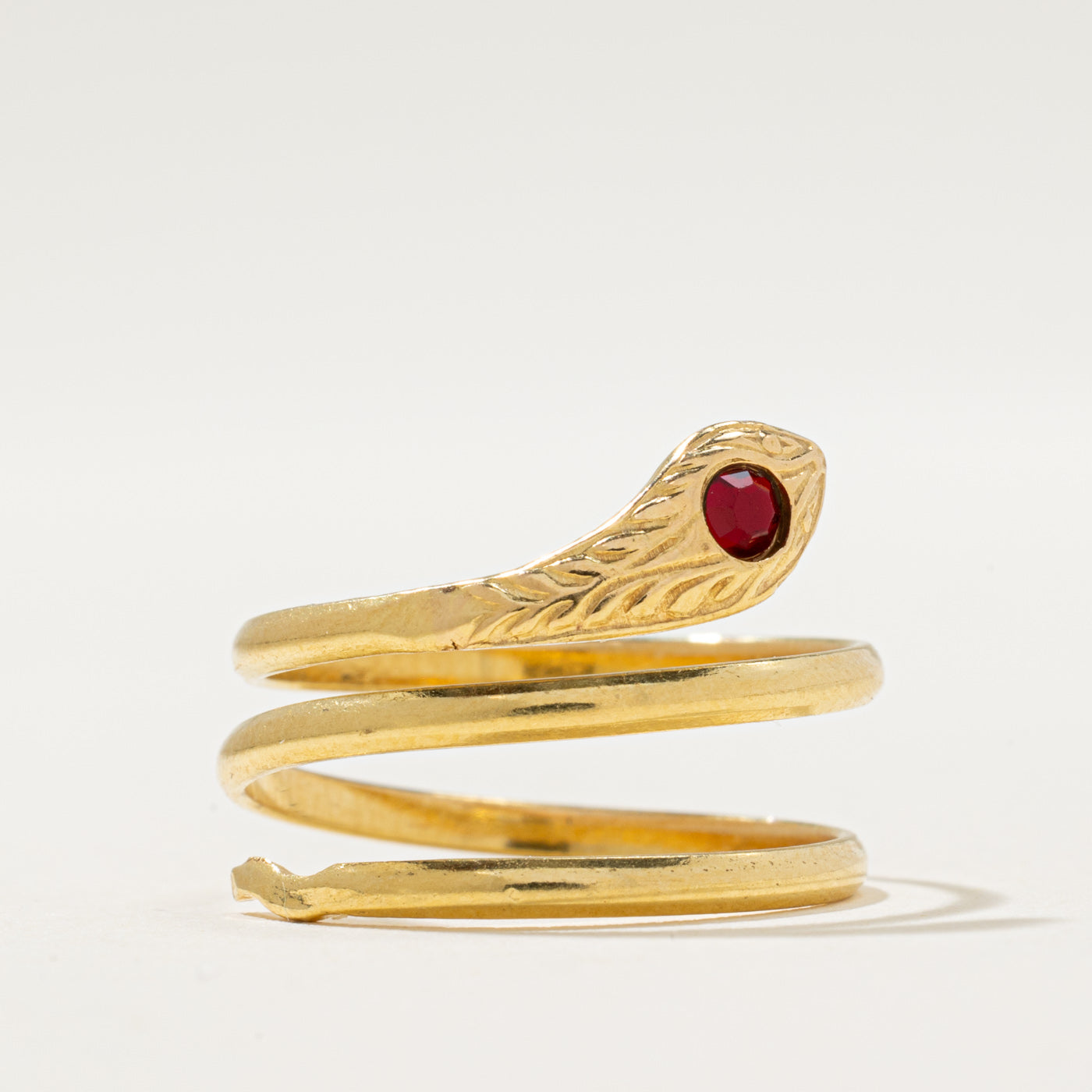 Italian Garnet Snake Ring | 0.14ct | SZ 6.75