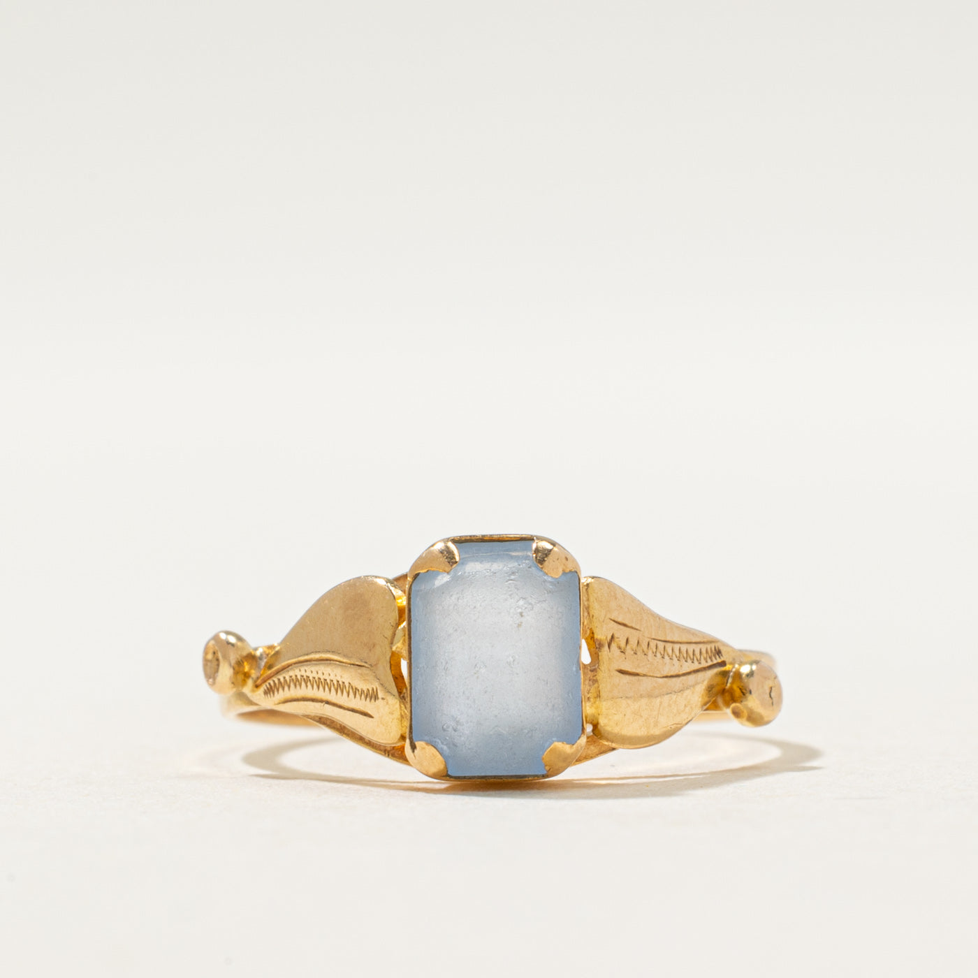Italian Blue Glass Ring | 0.24ct | SZ 6.25