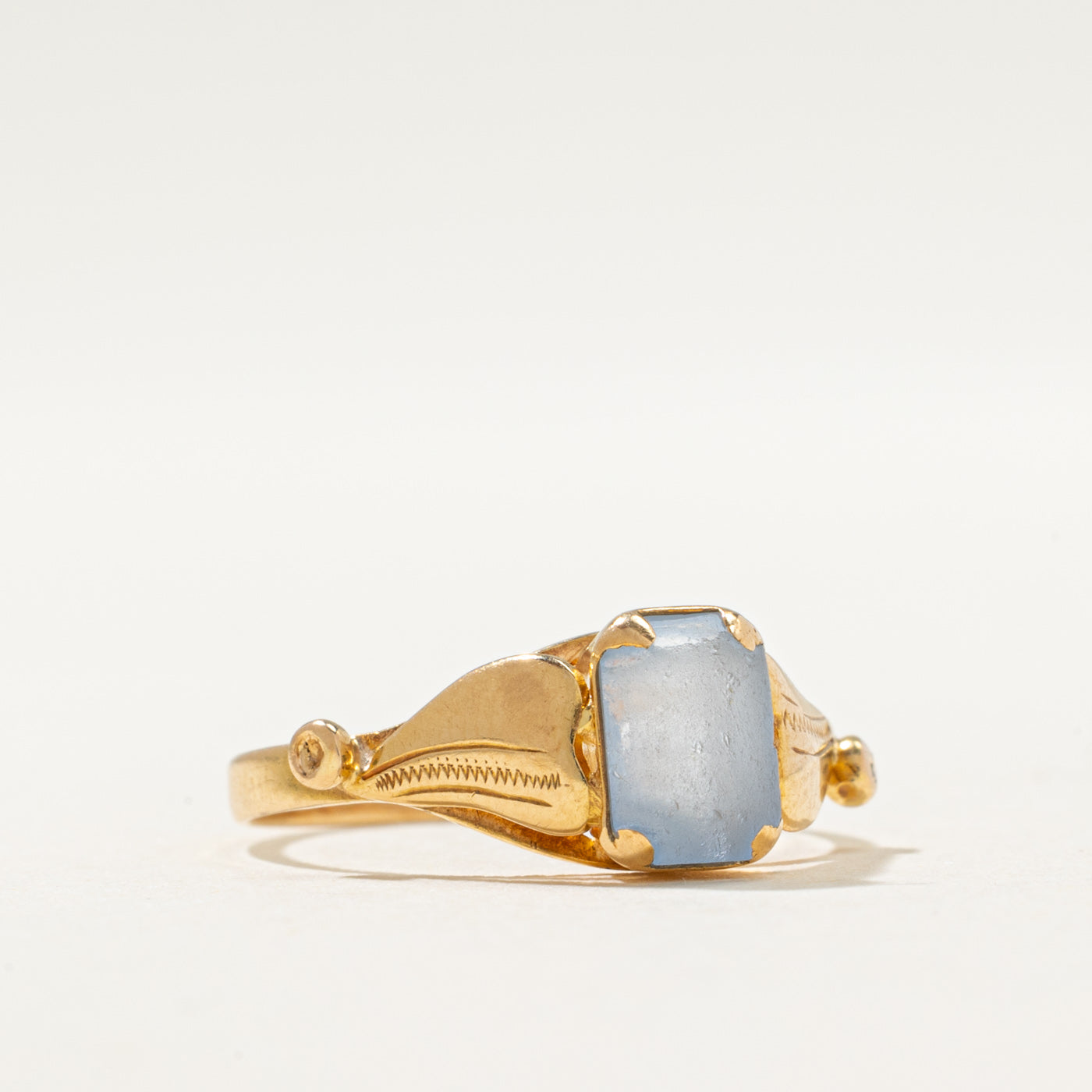 Italian Blue Glass Ring | 0.24ct | SZ 6.25