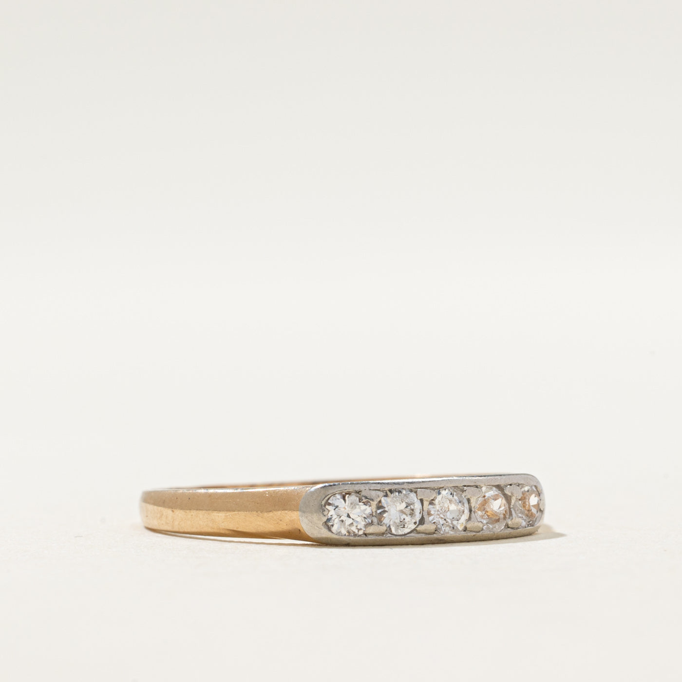 1940 Finnish Five Stone Clear Sapphire Ring | 0.30ctw | SZ 7
