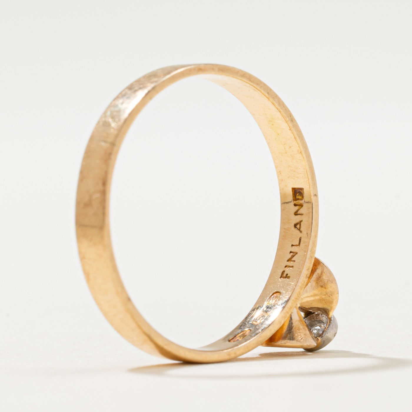 Finnish Single Stone Diamond Bow Ring | 0.02ct | SZ 6