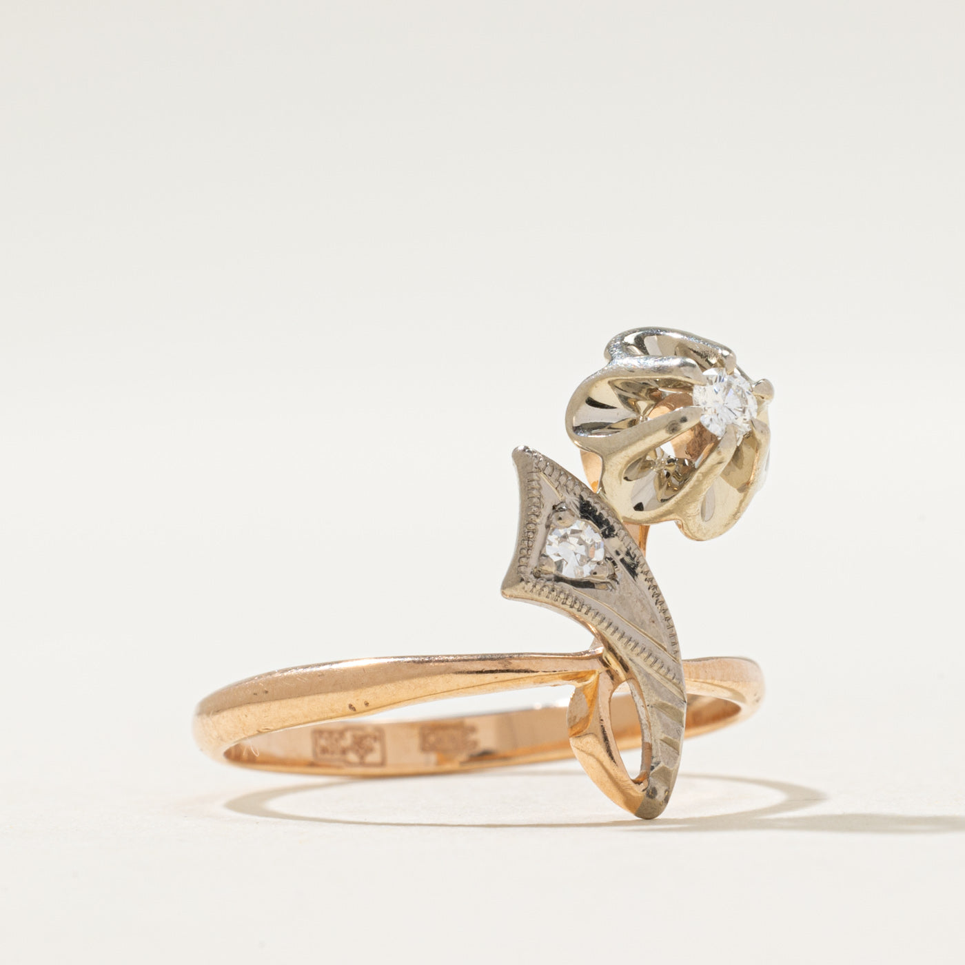 1992 Kiev Diamond Flower Ring | 0.06ctw | SZ 7.5