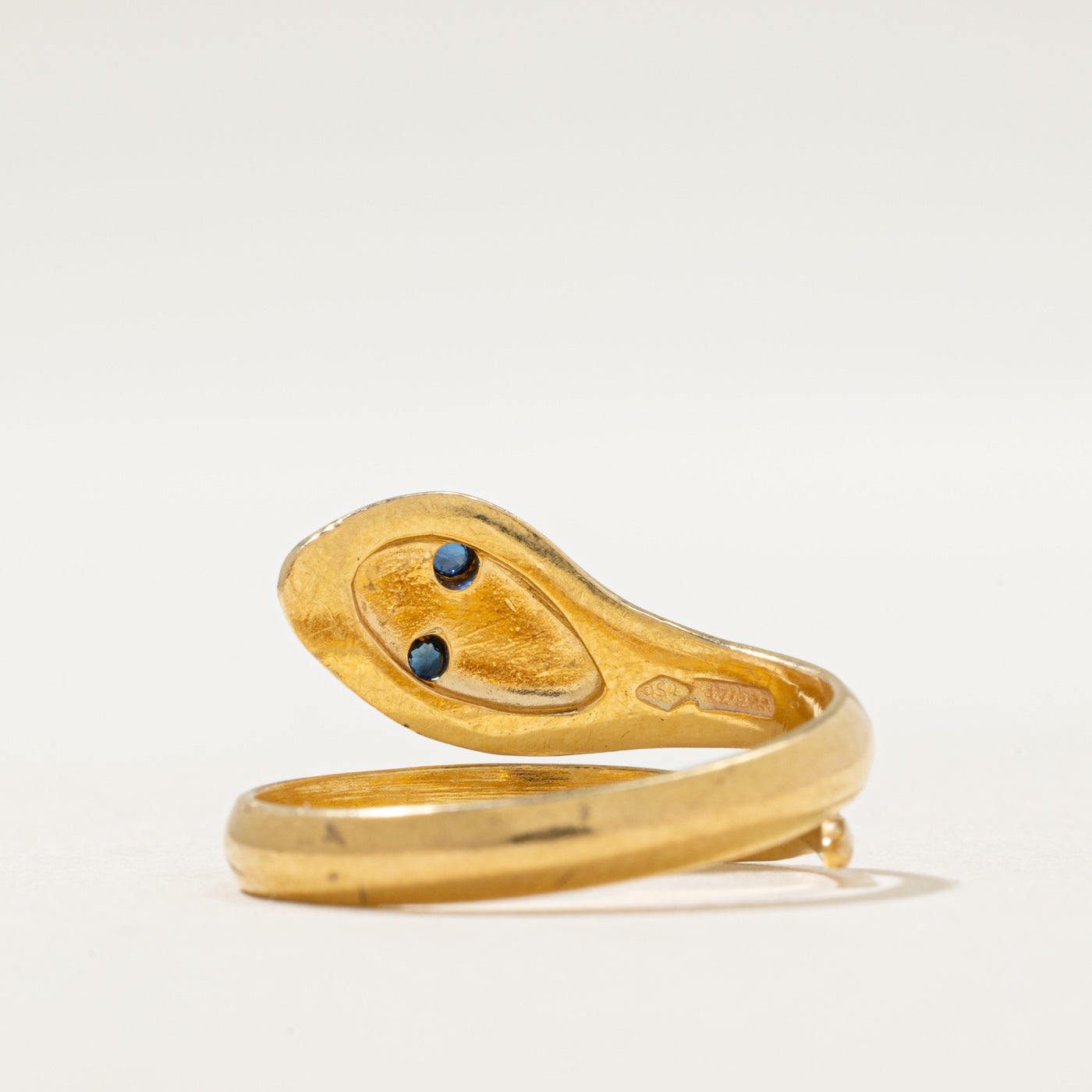 Vintage Italian Sapphire Snake Ring | 0.02ctw | SZ 6.25