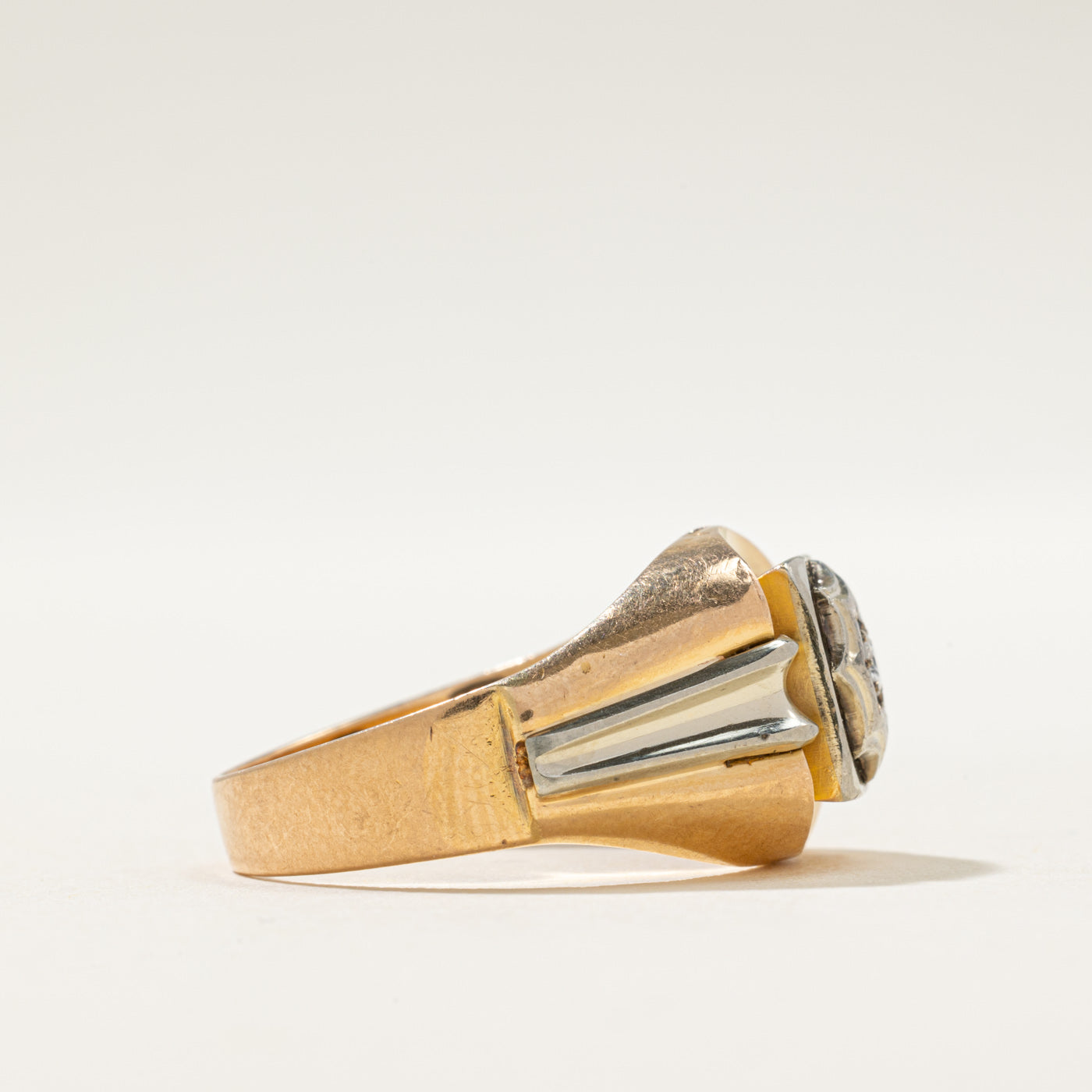 Art Deco Italian Single Stone Diamond Cocktail Ring | 0.07ct | SZ 10