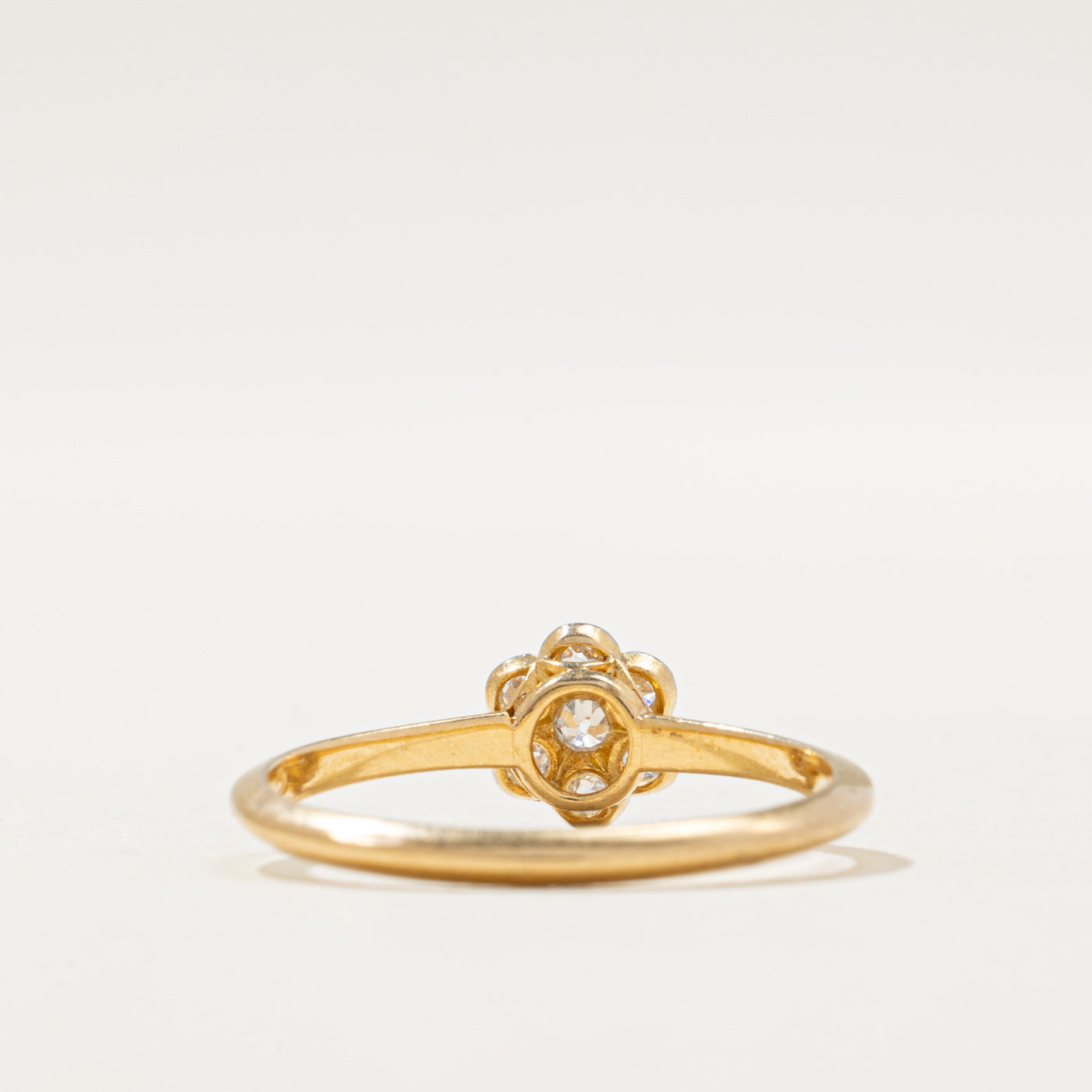Bague marguerite en diamant taille ancienne européenne | 0,12 ct | Taille 6,5