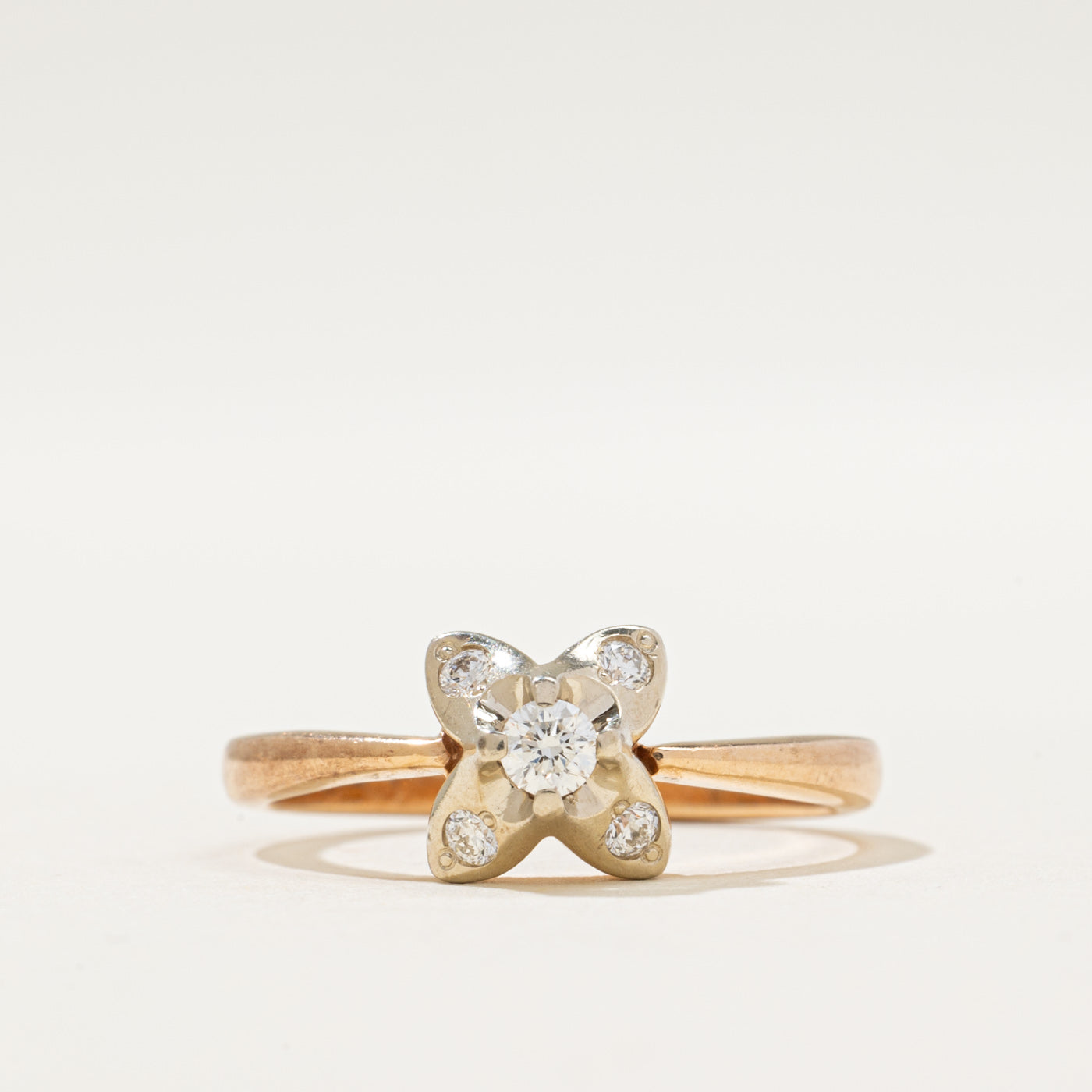 Ukrainian Hallmarked Diamond Engagement Ring | 0.17ctw | SZ 7.5
