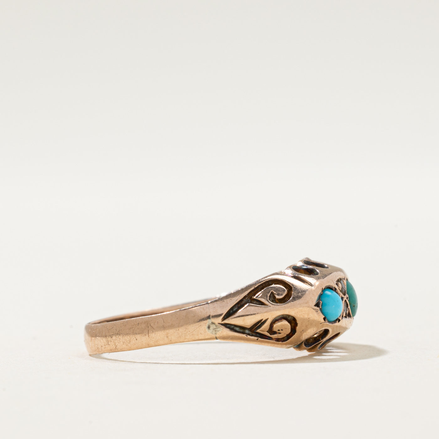 Bague Chester turquoise et diamants de 1901 | 0,10 ct, 0,02 ct | Taille 6