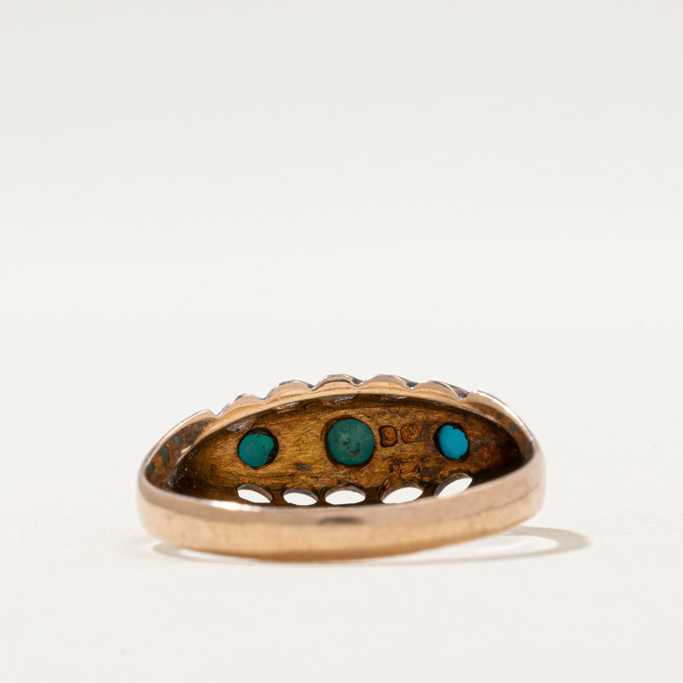 Bague Chester turquoise et diamants de 1901 | 0,10 ct, 0,02 ct | Taille 6