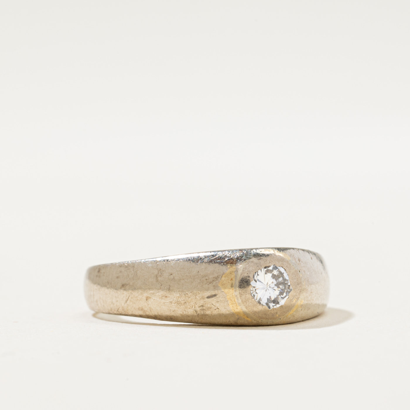 Dutch Hallmarked Flush Set Diamond Ring | 0.10ct | SZ 7