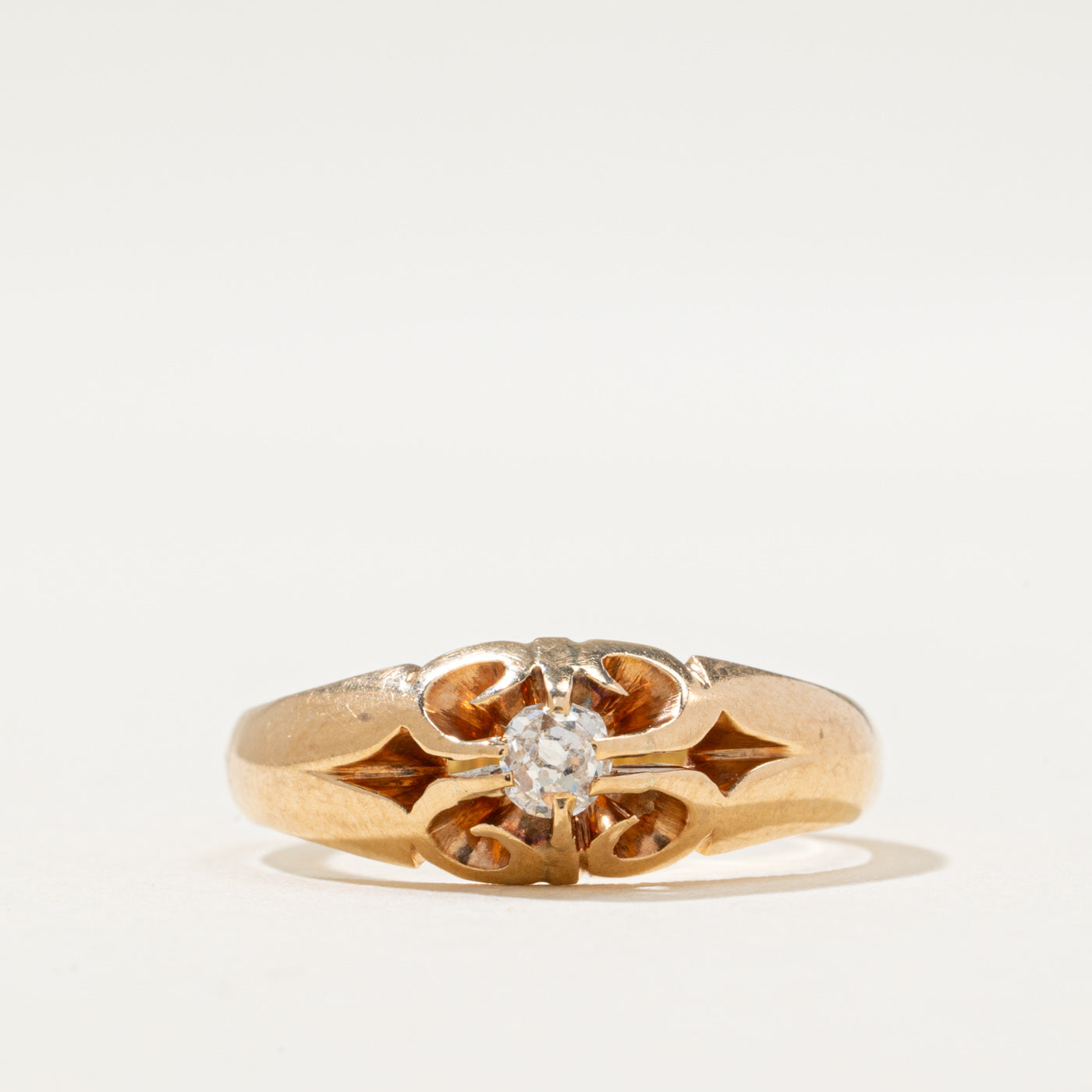 Solitaire Diamond Openwork Ring | 0.13ct | SZ 4.75