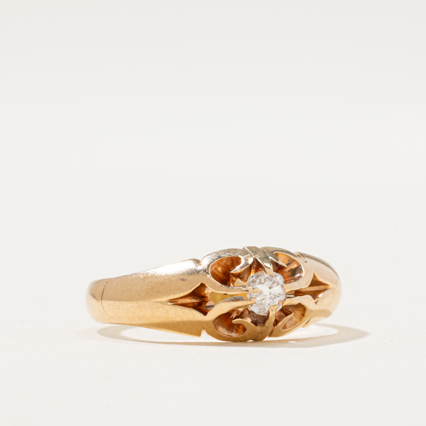 Solitaire Diamond Openwork Ring | 0.13ct | SZ 4.75