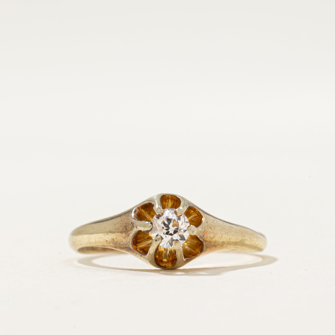 Belcher Set Diamond Ring | 0.13ct | SZ 4.25