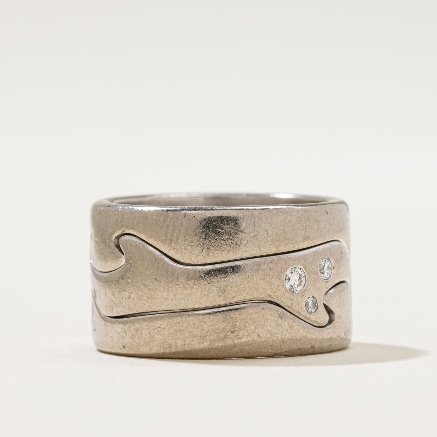 'Georg Jensen' Scattered Diamond Cigar Band | 0.24ctw | SZ 6.25