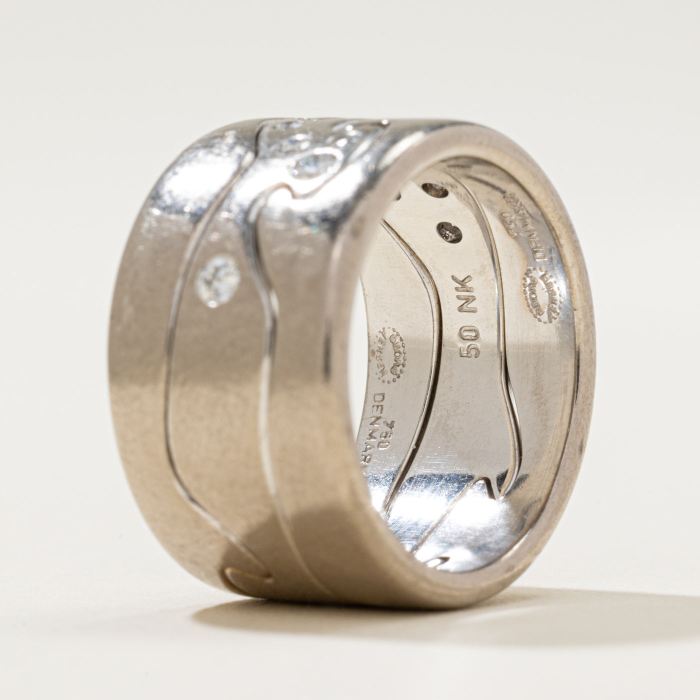 'Georg Jensen' Scattered Diamond Cigar Band | 0.24ctw | SZ 6.25