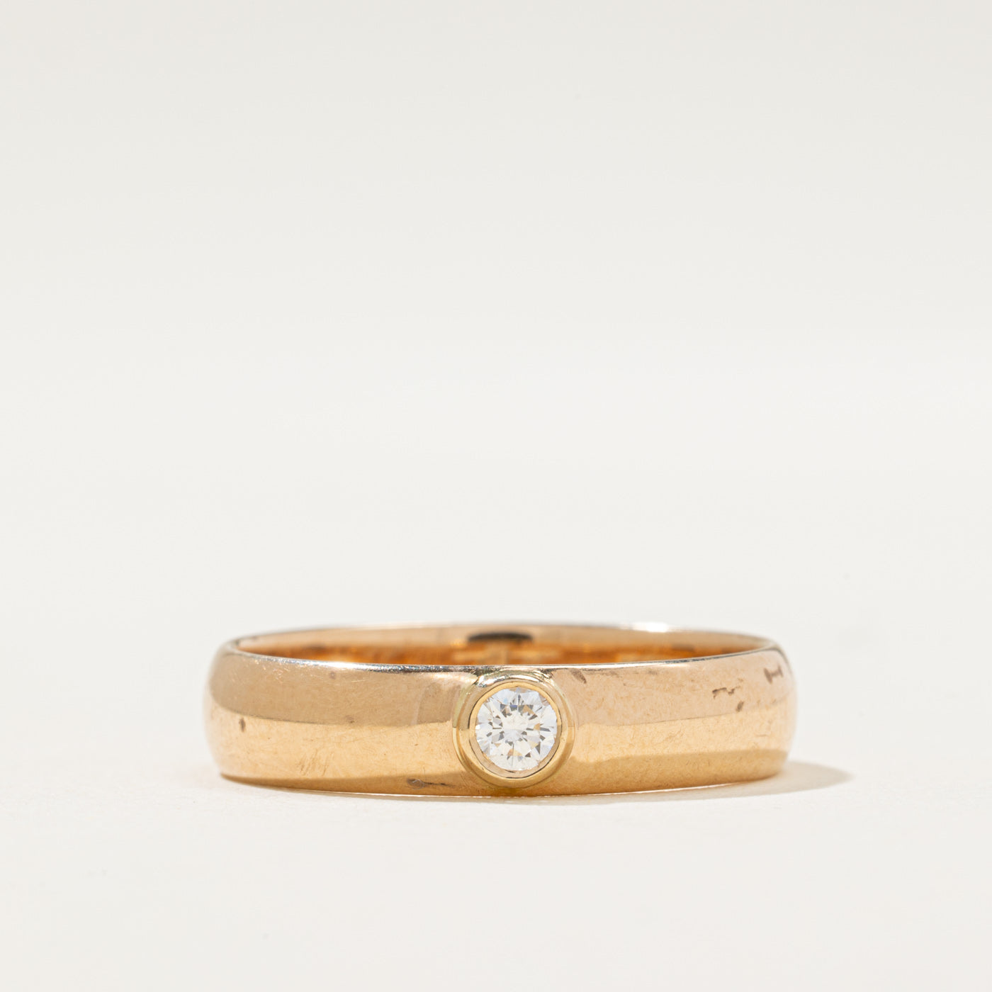 Bezel Set Solitaire Diamond Band | 0.08ct | SZ 8.5