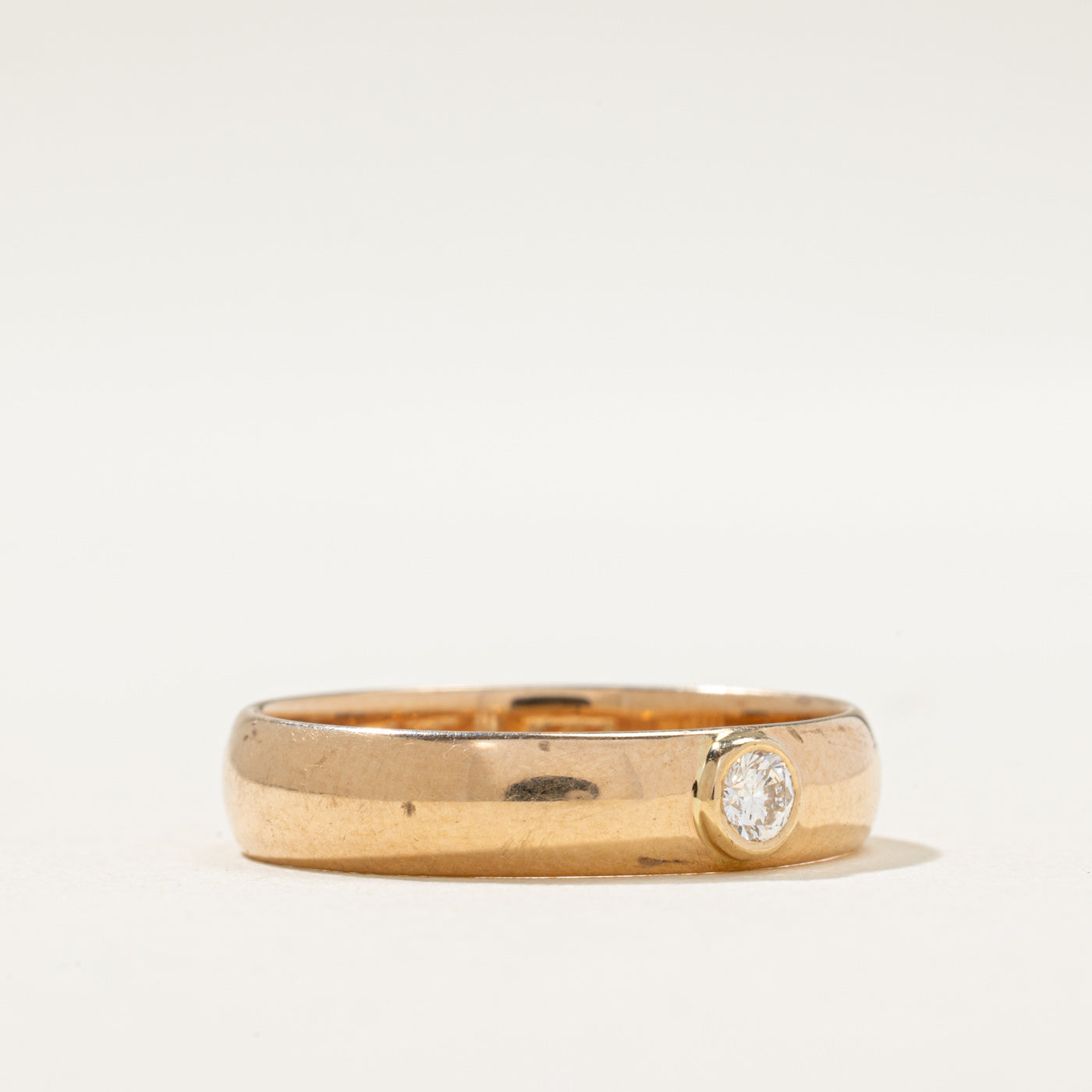 Bezel Set Solitaire Diamond Band | 0.08ct | SZ 8.5