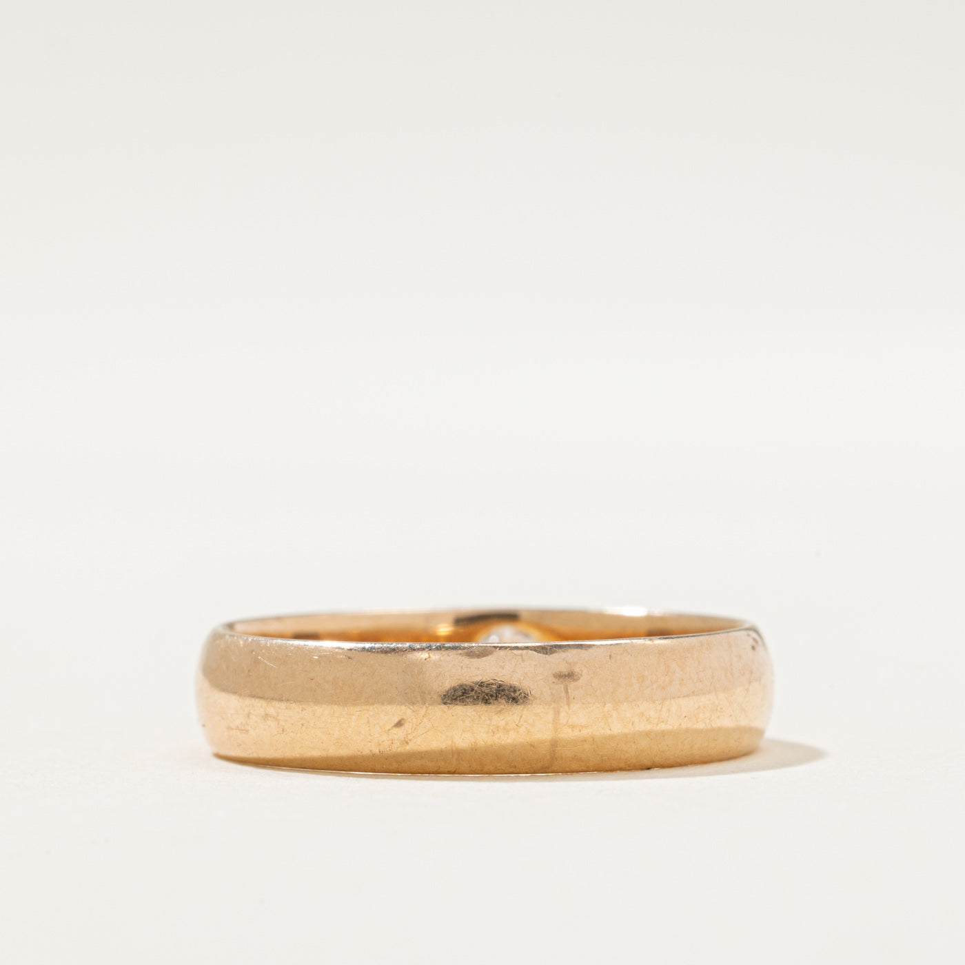 Bezel Set Solitaire Diamond Band | 0.08ct | SZ 8.5