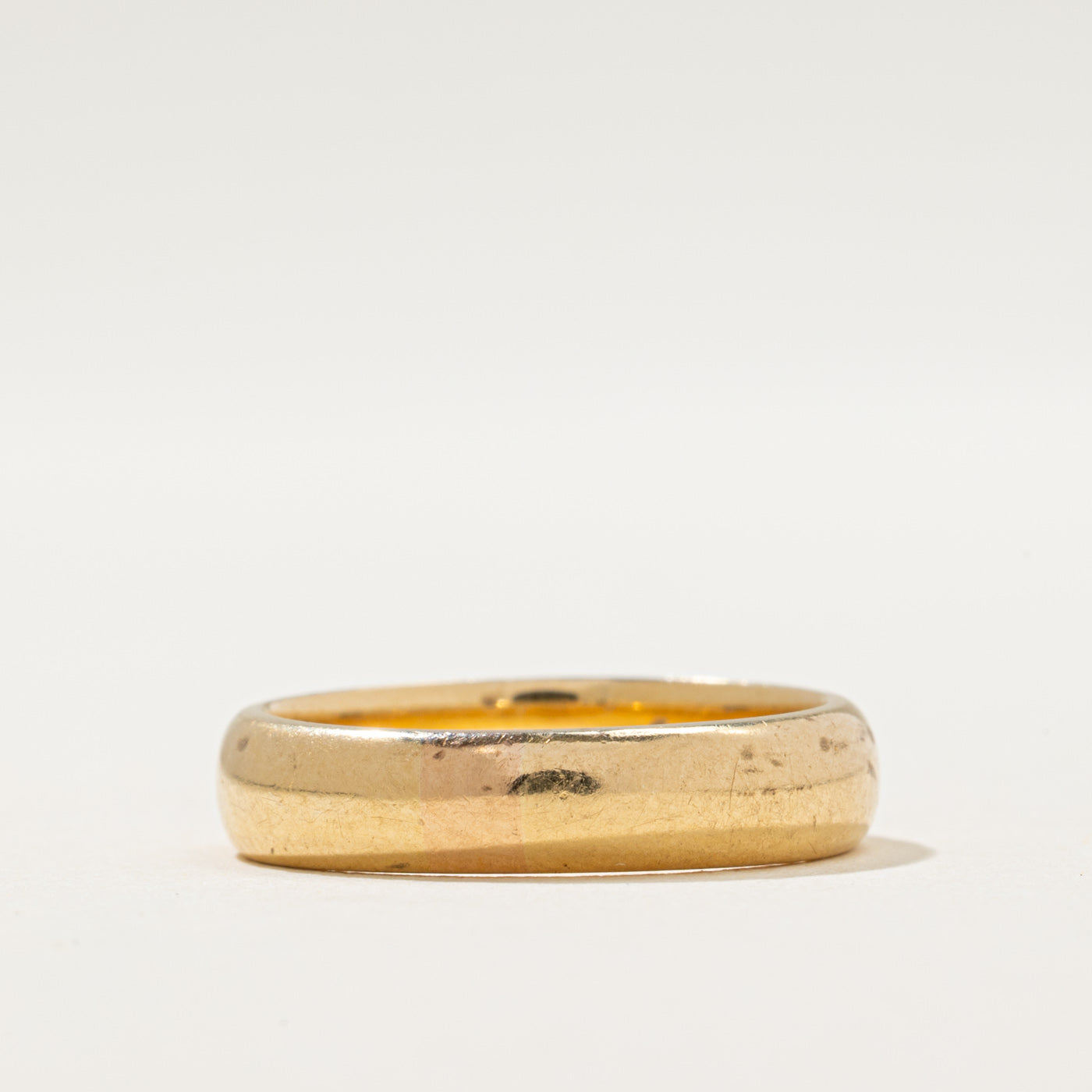 Canadian Pseudo Hallmarked 18k Yellow Gold Plain Band | SZ 6.25