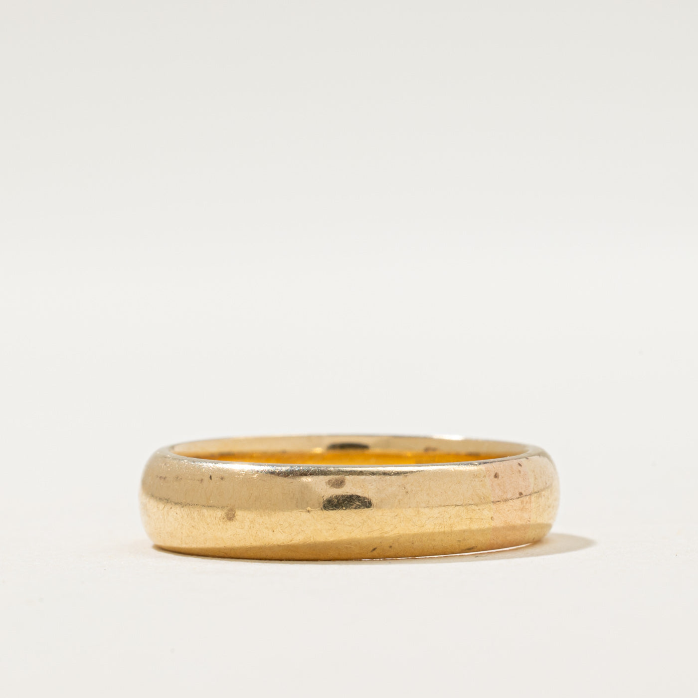 Canadian Pseudo Hallmarked 18k Yellow Gold Plain Band | SZ 6.25