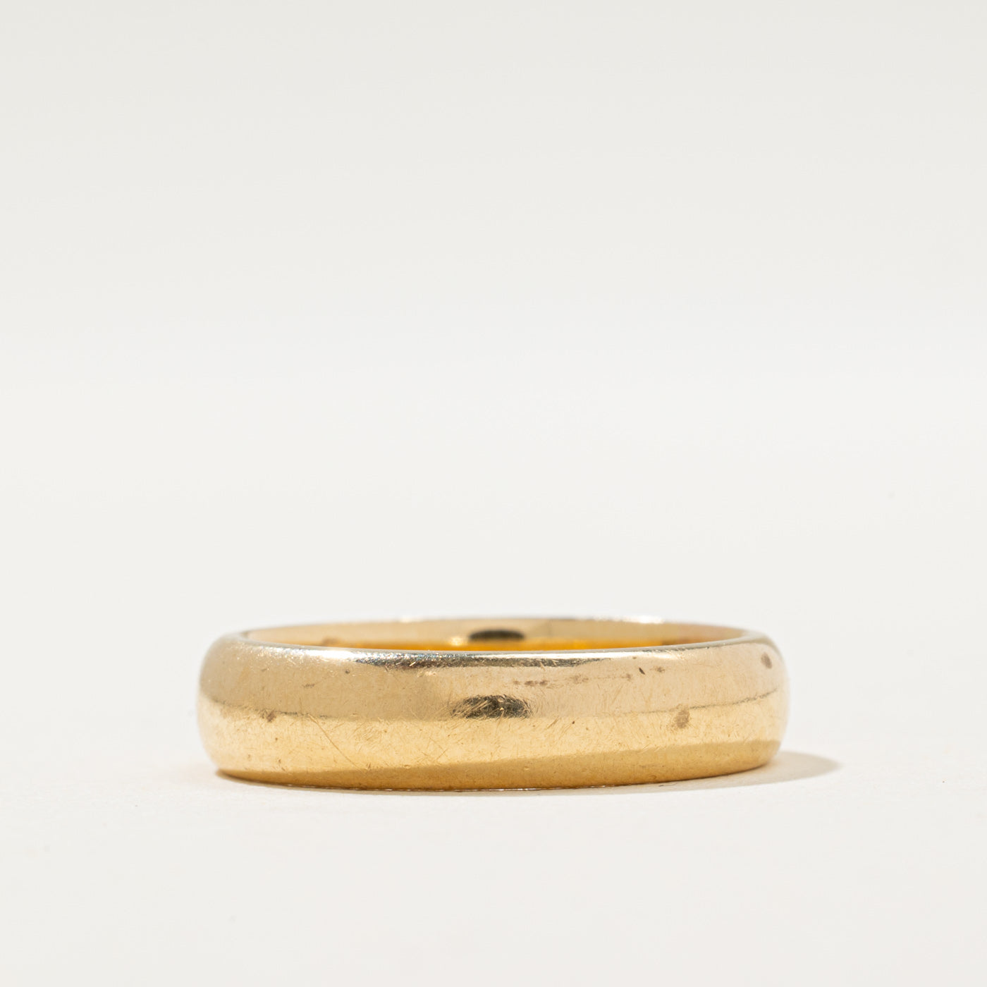 Canadian Pseudo Hallmarked 18k Yellow Gold Plain Band | SZ 6.25