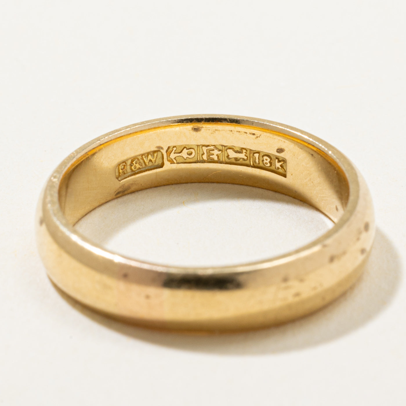 Canadian Pseudo Hallmarked 18k Yellow Gold Plain Band | SZ 6.25