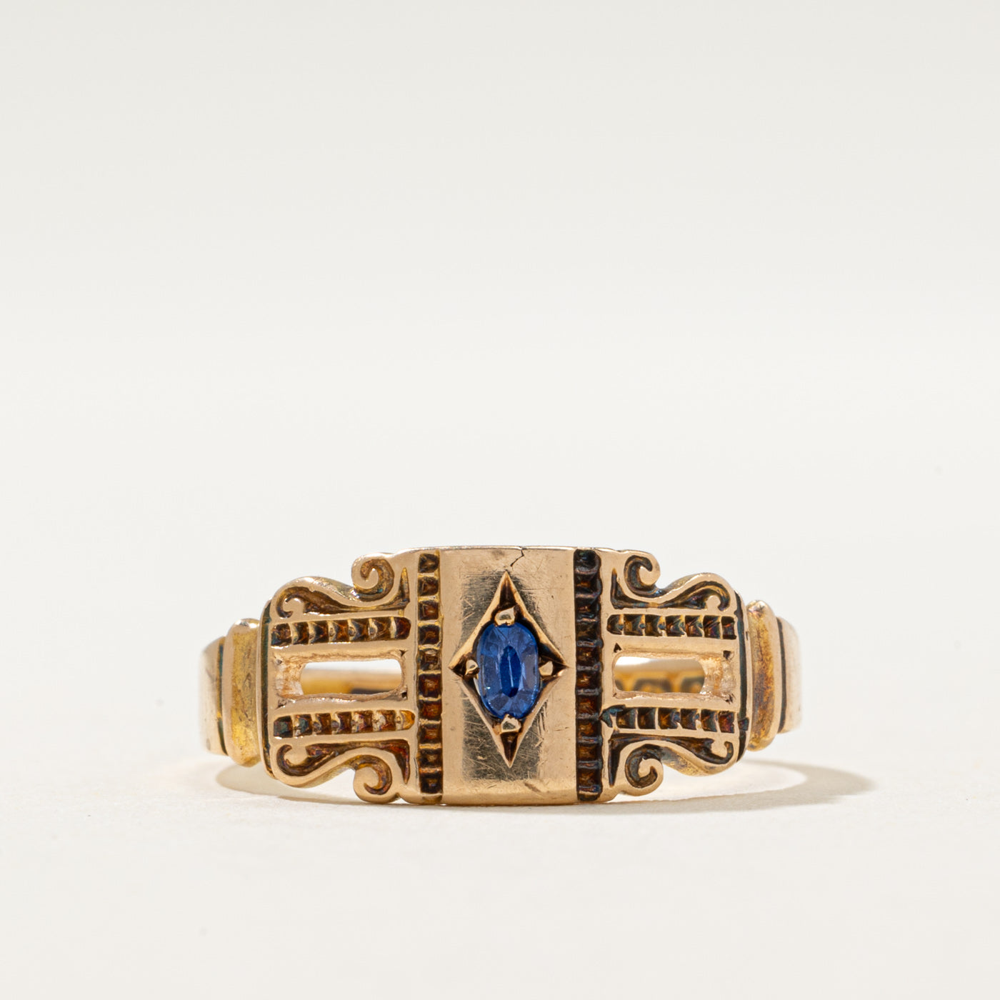 1905 Birmingham Sapphire Antique Ring | 0.05ct | SZ 6.25