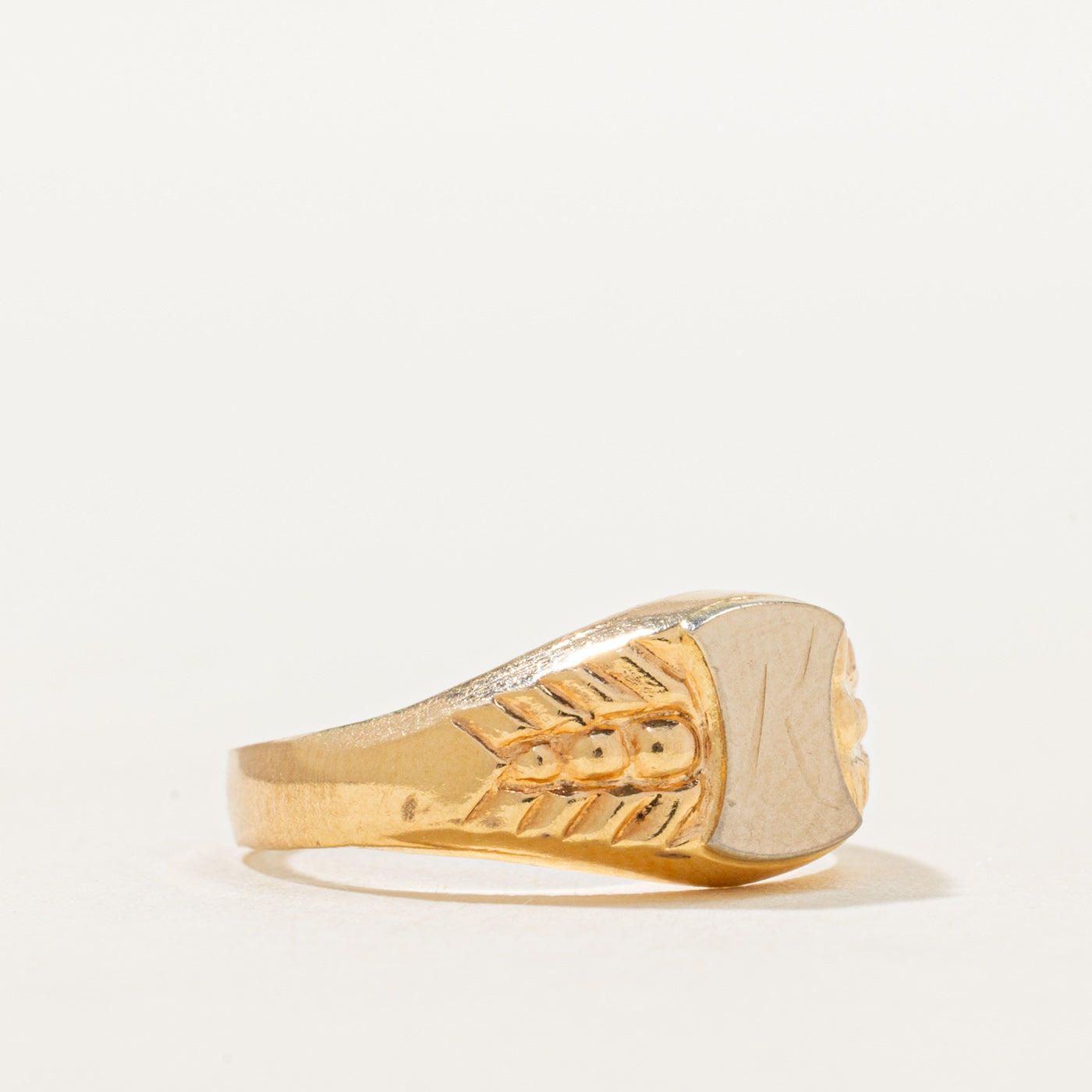 Vintage Italian 18k Gold Signet Ring | SZ 4