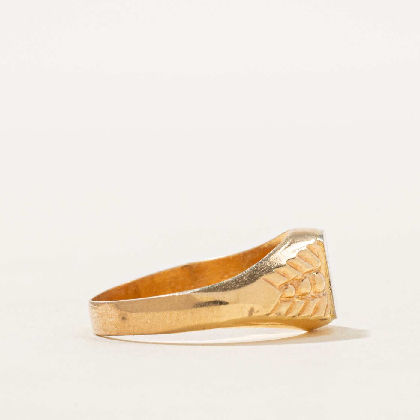 Vintage Italian 18k Gold Signet Ring | SZ 4