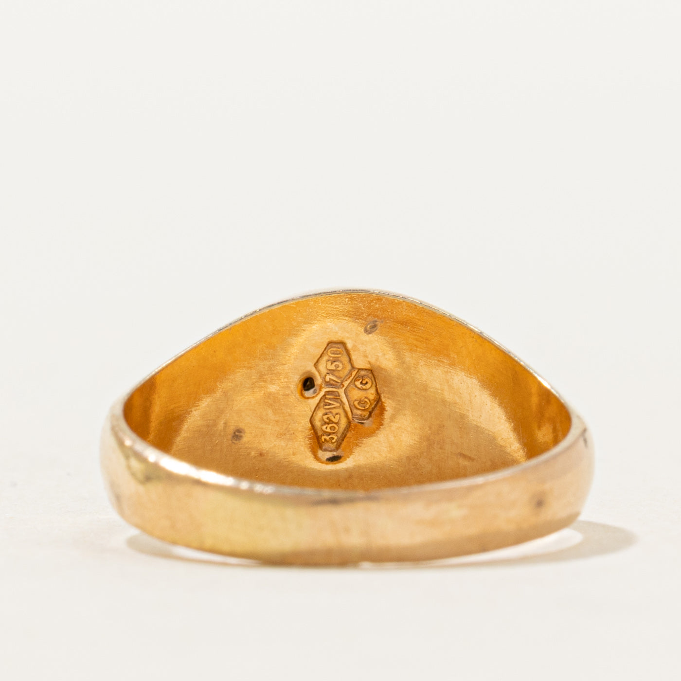 Vintage Italian 18k Gold Signet Ring | SZ 4