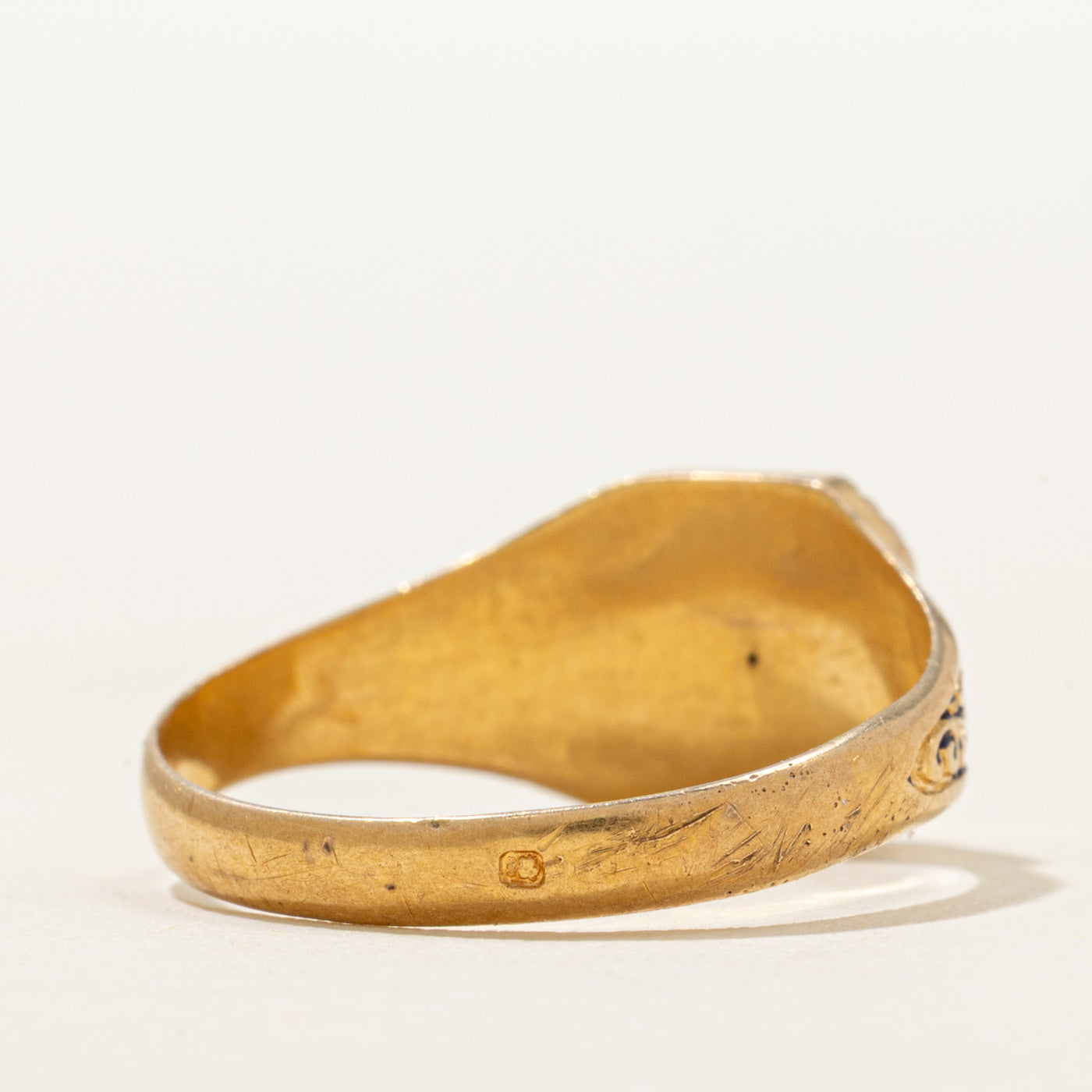 Vintage Portuguese 19k Yellow Gold Signet Ring | SZ 7