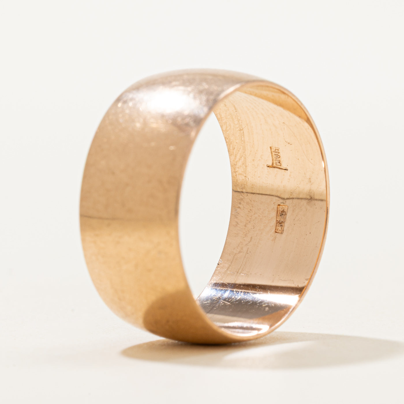 1974 Soviet Hallmarked 14k Rose Gold Cigar Band | 9.60mm | SZ 9.25