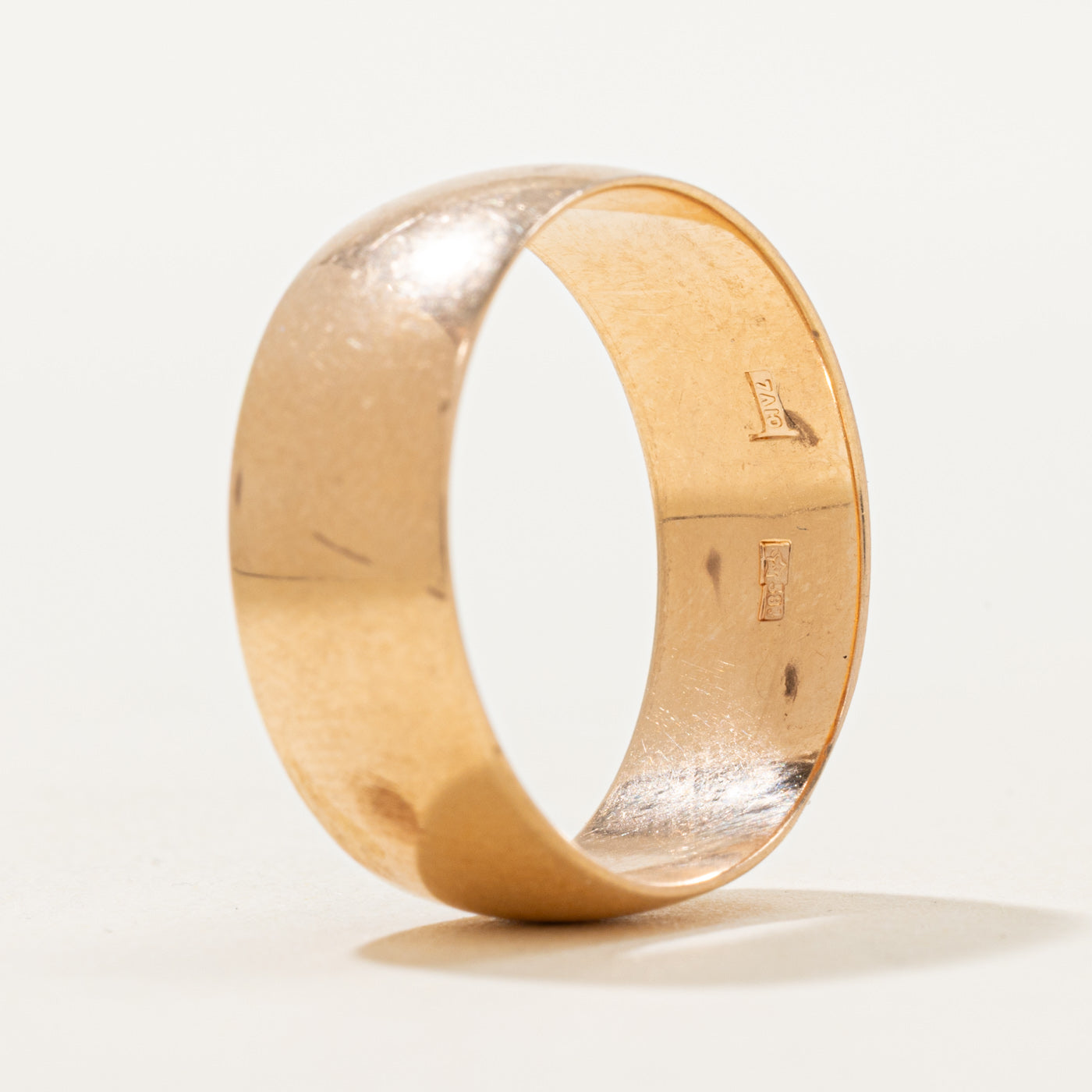 1977 Soviet Hallmarks 14k Rose Gold Cigar Band | 7.74 | SZ 9