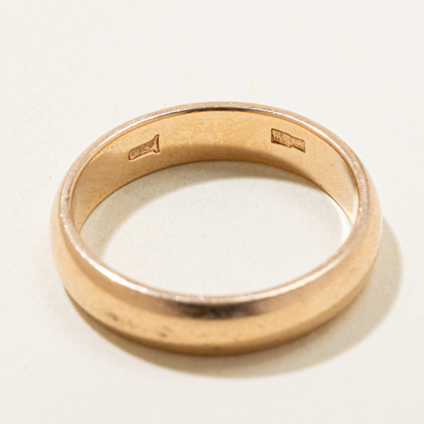 1983 Soviet Hallmarked 14k Yellow Gold Band | 4.26mm | SZ 6