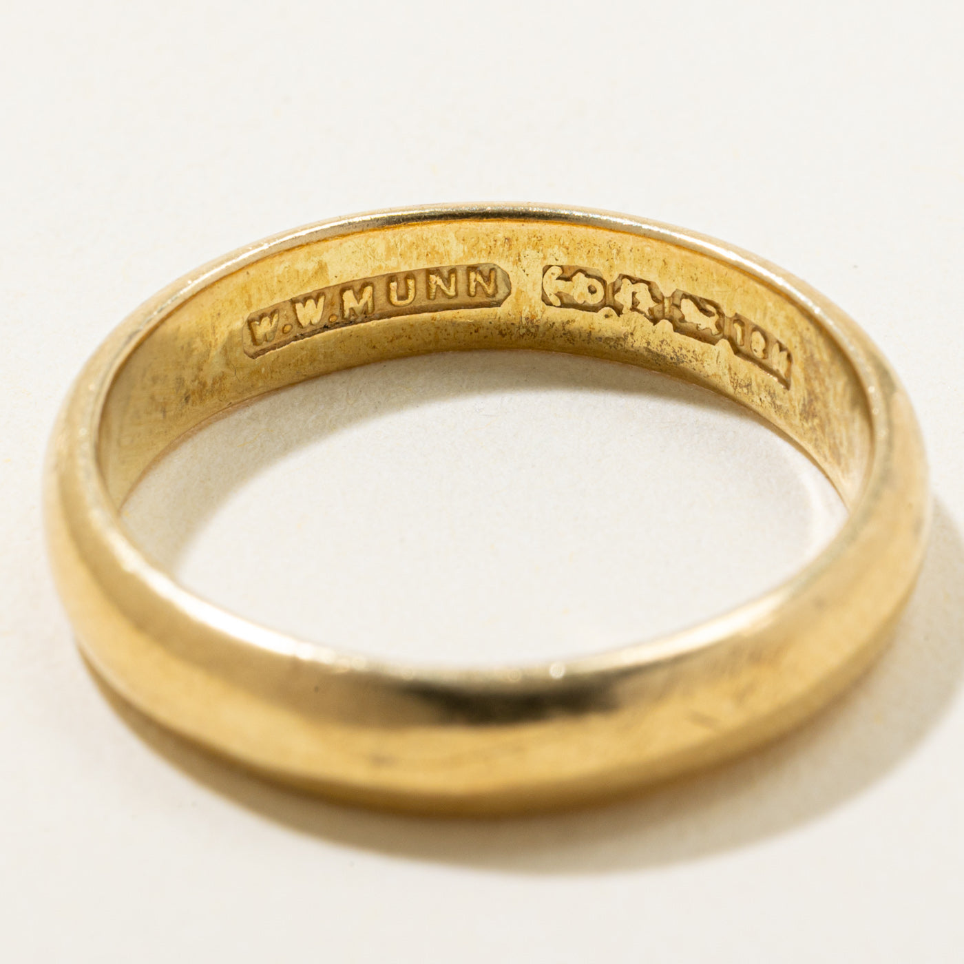 Canadian Pseudo Hallmarked 18k Yellow Gold Band | 4.52mm | SZ 9.25