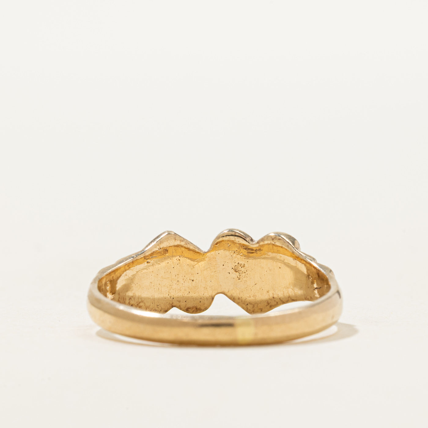 1973 London 9k Yellow Gold Two Hearts Ring | SZ 5.75