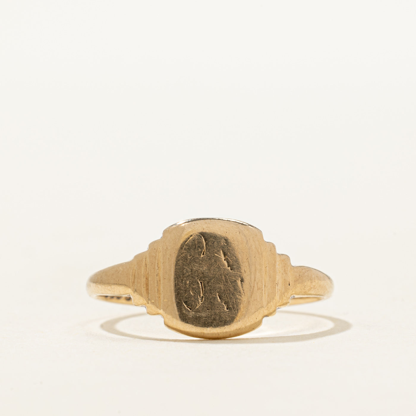 1952 Birmingham 9k Yellow Gold Signet Ring | SZ 6