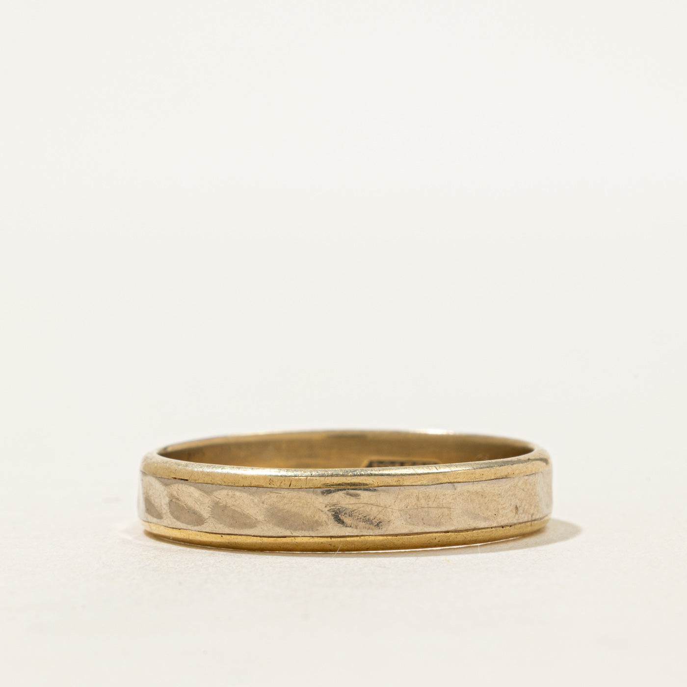14k Two-Toned Textured Band | 4.80mm | SZ 12.75