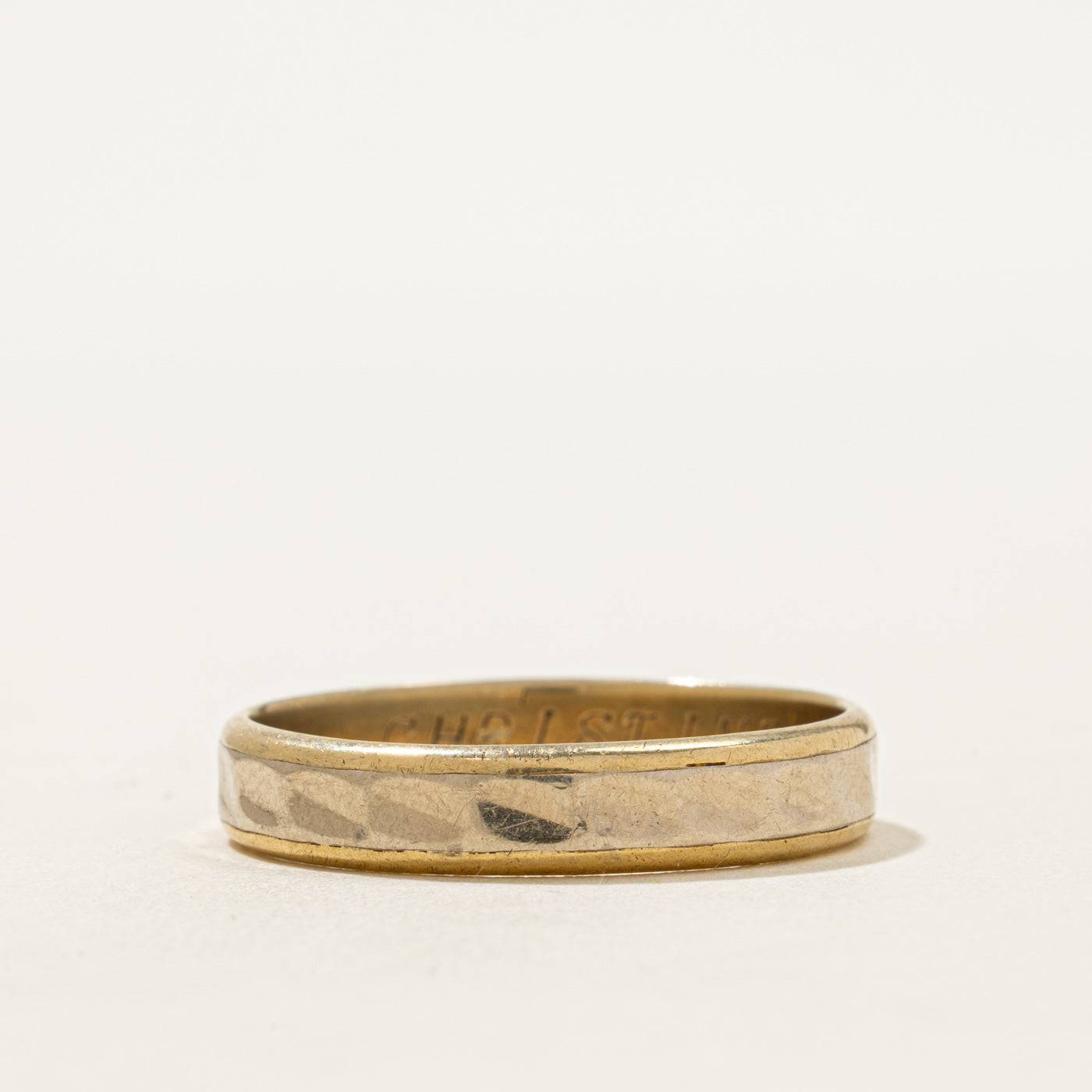 14k Two-Toned Textured Band | 4.80mm | SZ 12.75